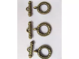 100Sets Antique Beonze Jewelry Finding Toggle Clasps 15x20mm