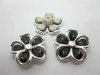 40Pcs Blossom Flower Hairclip Jewelry Finding Beads - Black