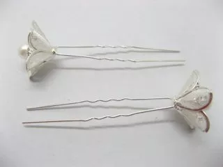 1Pc Elegant Silver Bride Hairpin