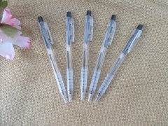 4Sheet x 5Pcs Transparent Retractable Black Ink Ball Point Pen