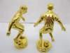 20Pcs Golden Plated Boy Play Football Stand Display
