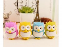 36Pcs New Novelty Owl Shaped Erasers Mixed Color