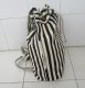 1X Black & Ivory Stripe Lady Knapsack Backpack Bag