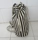1X Black & Ivory Stripe Lady Knapsack Backpack Bag 1X Black & Ivory Stripe Lady Knapsack Backpack Bag