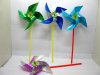 100 Exciting Glitter Flower Plastic Windmills Great Toy