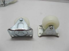 2 New White Straight Fixed Castor Wheels 2.5" 2 New White Straight Fixed Castor Wheels 2.5"