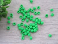 1200Pcs Green Plastic Barrel Pony Beads 6x8mm