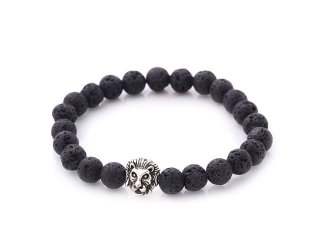 5X New Healing Bead Yoga Bracelet with Silver Lion Head Beads