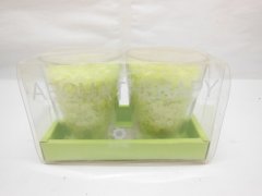 4Sets X 2 Green Candle With Glass Holder Wedding Party Favor 4Sets X 2 Green Candle With Glass Holder Wedding Party Favor