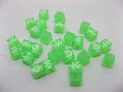 2500 Green Alphabet Letter Cube Beads 6mm 2500 Green Alphabet Letter Cube Beads 6mm