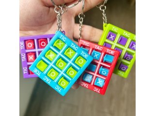 10Pcs Pocket Size Travel Game Tic Tac Toe Key Chain