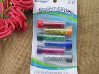4Pkts x 6Pcs Canned Project Glitter Brilliants Craft Mixed Color