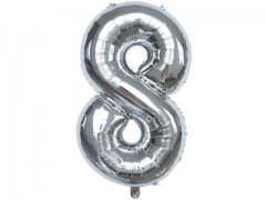 6Pcs Silver Numbers 8 Air-Filled Foil Balloons Party Decor 6Pcs Silver Numbers 8 Air-Filled Foil Balloons Party Decor