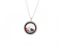 50Pcs Floating Charm Crystal Glass Locket Pendant Necklace Whole