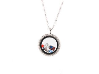 50Pcs Floating Charm Crystal Glass Locket Pendant Necklace Whole
