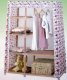 1X New 4-Shelves Storage Wardrobe w/Curtain Cover