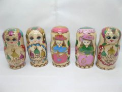 (image for) 5Sets Russian Wooden 5 Nesting Dolls toy-o10