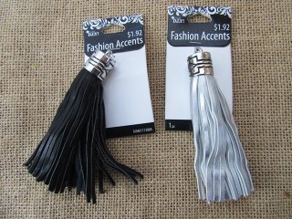 12Pcs Fashion Leatherette Charm Tassel Boho Ethnic Pendant