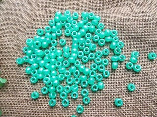 500g Green Barrel Pony Beads Loose Bead 8mm (image for) 500g Green Barrel Pony Beads Loose Bead 8mm