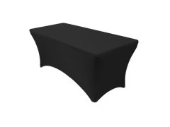 (image for) 1Pc Stretch Spandex Table Cloth Rectangular Protector Cover BLACK