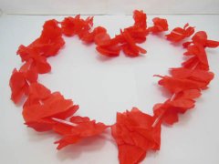 (image for) 48 Pieces Red Hawaiian Dress Party Flower Leis/Lei 45cm