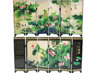 1X Mini Desktop Room Divider 6 Panel Folding Screen Decoration -
