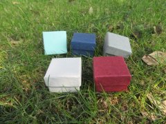 (image for) 16Pcs Plain Ring Display Gift Box Cases 4x4cm Randomly Color