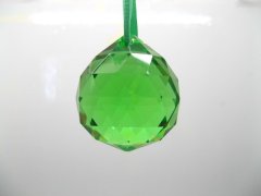 (image for) 10Pcs Green Lead Crystal Ball Suncatchers 20X25mm