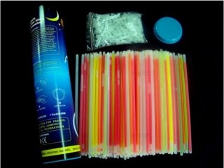 100 Glow in the Dark Sticks 200x5mm for Disco Party