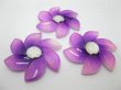 (image for) 20Pcs Purple Flower Hairclip Jewelry Finding Beads 6cm