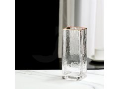 (image for) 1Pc Sleek Glass Tall Square Table Flower Vases 200*80mm