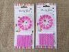 24Sheets Pink Lighting Candles Birthday Cake Candle Party Favor