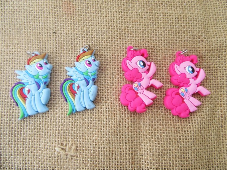50Pcs Unicorn Little Pony Pendant Keychain Charms Kids DIY - Click Image to Close