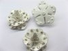 100 White Metal Rose Embellishments with Rhinestone for Crafts