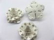 (image for) 100 White Metal Rose Embellishments with Rhinestone for Crafts