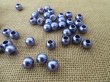 250g (400Pcs) Metalic Purple Simulate Pearl Beads Barrel Pony