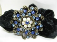 (image for) 1Pc Chic Designer Hair Clips,Rhinestone Floral Clip