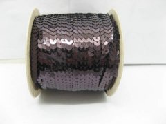 1Roll x 10Yard Brown 6mm Strung Sequin Trim