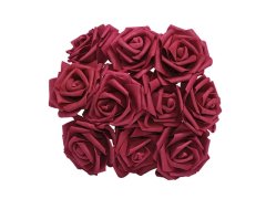 (image for) 25Pcs RED Rose Artificial Foam Flower Hair Pick Wedding