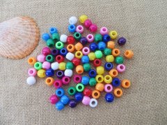 12Sheet x 220Pcs Colorful Barrel Pony Beads Dreadlock Beads