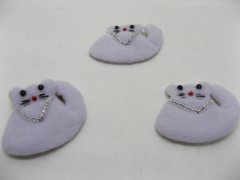 (image for) 100pcs Purple Padded Appliques Craft Cats Embellishments