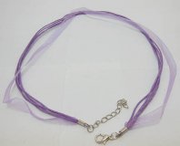 100 Purple Multi-stranded Waxen & Ribbon for necklace