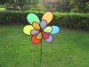 3Pcs Silk Jumbo Double Flower Windmill Wind Spinner Garden Decor