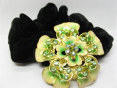 (image for) 1Pc Chic Designer Hair Clips,Rhinestone Floral Clip