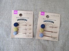1Sheet x 3Pcs Classic Button Hair Clip Hair Accessory Mixed 1Sheet x 3Pcs Classic Button Hair Clip Hair Accessory Mixed