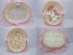 (image for) 2X Fancy Handmade Oval Shape Paper Crochet Basket