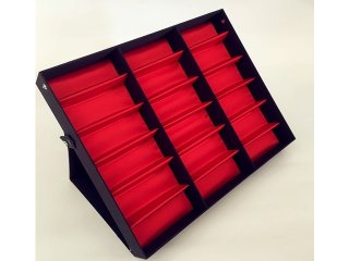 (image for) 1X Black & Red Sunglasses Display Tray Case 18 Pairs Holder