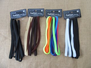 6Sheets X 6Pcs Colorful Long Hairbands Hair Elastic Rubber Band