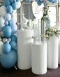 (image for) 1Set x 3Pcs White Thicker Round Plinth Cylinder Pedestal Wedding Display