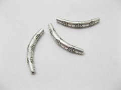 (image for) 50 Antique Silver Curved Tube Bead Spacer Finding ac-sp310